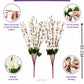 Artificial White Blossom Flower Stems for Home Decor | Luxury Faux Floral Arrangement, Pack of 2 Pieces