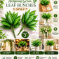 ARTSY Artificial Green Leaf Plant Bunch for Home Decor, Pack of 2