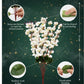 Elegant White Artificial Cherry Blossom Flower Bunch - Lifelike Pack of 1 Piece for Timeless Beauty, Without Vase, 55 Cm Long