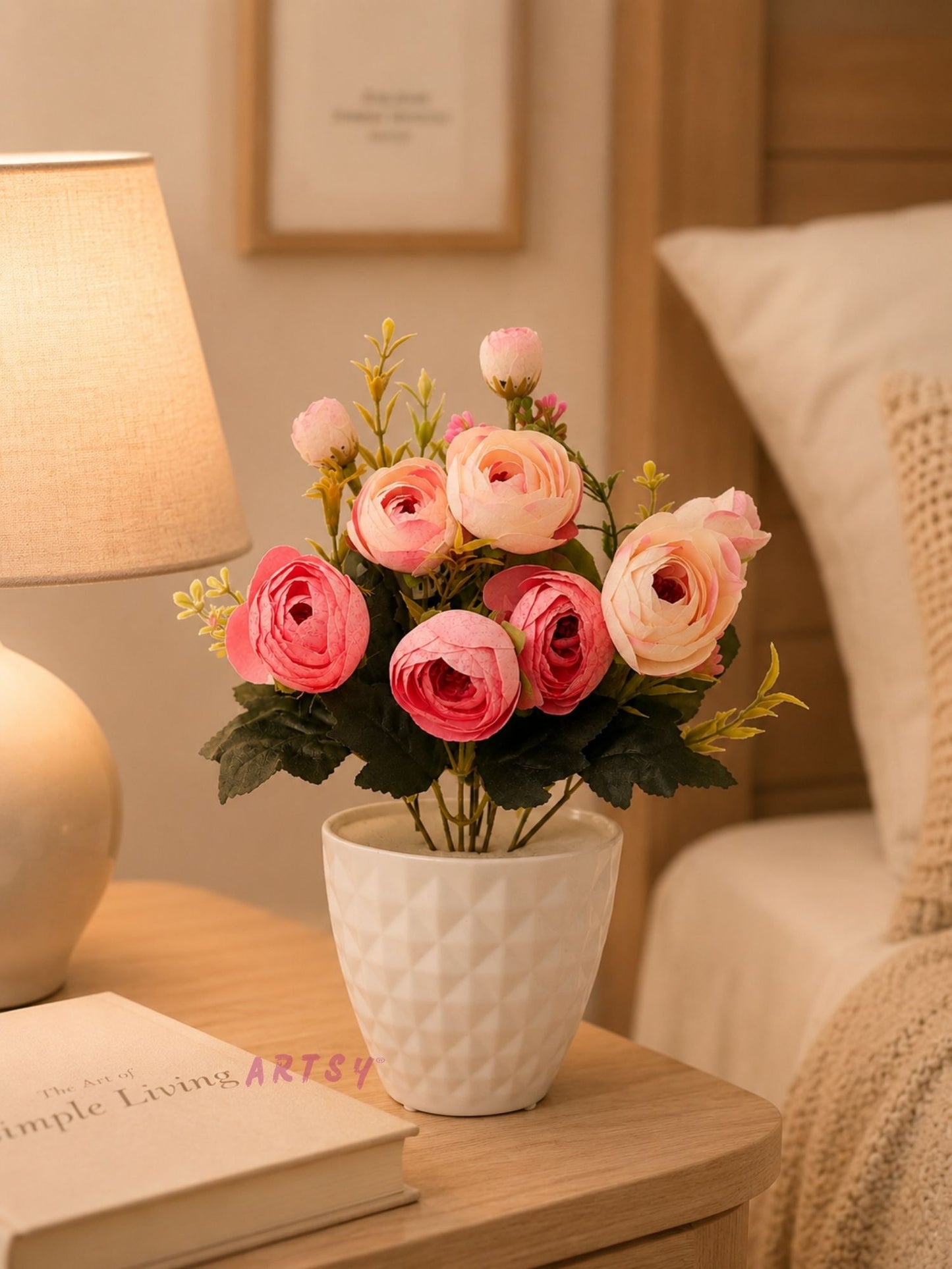 Elegant Artificial Floral Pot for Living Room & Table Décor – Pack of 1