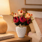 Luxury Dual Tone Artificial Flower Pot with Designer White Vase | Premium Home Decor (Pack of 1)
