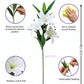 ARTSY Artificial White Lily Flower Stick for Vase Decoration & Home Décor