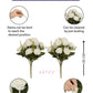 Artificial Rose Flower Bunch (Pack of 2) – Silk Faux Roses for Home, Wedding & Table Décor, White