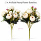 ARTSY Artificial Peony Flower Bunch – Pack of 2, Realistic Faux Flowers for Home Décor & Gifting