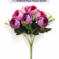 ARTSY Artificial Rose Flower Bunch – Pink & Purple Realistic Faux Flowers for Home Décor, Wedding & Gifting
