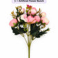 ARTSY Artificial Pink & White Flower Bunch for Home Decor