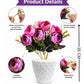 Artificial Purple Rose Flower Pot for Home Decor | Elegant Tabletop Floral Arrangement (Pack of 1)