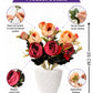 Luxury Dual Tone Artificial Flower Pot with Designer White Vase | Premium Home Decor (Pack of 1)