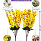 Elegant Yellow Faux Flower Bunch for Living Room & Table Decor, Pack of 2