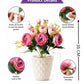 Elegant Artificial Ranunculus Flowers with Designer Pot – Pack of 1