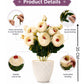 Luxury Ivory Peony Artificial Flower Pot for Home Decor | Premium Decorative Tabletop Floral Arrangement (Pack of 1)