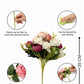 ARTSY Artificial Peony & Rose Flower Bunch Set for Home Decoration | Realistic Faux Floral Arrangement | Wedding, Living Room, Office & Table Decor | Pack of 2