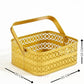 Artsy Golden Metal Decorative Basket with Foldable Handle