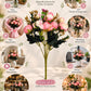 ARTSY Artificial Pink & White Flower Bunch for Home Decor