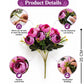ARTSY Artificial Rose Flower Bunch – Pink & Purple Realistic Faux Flowers for Home Décor, Wedding & Gifting