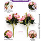 ARTSY Artificial Peony Flower Bunch – Pack of 2, Pink & White Faux Peony Flowers for Home Decor, Wedding, Gifting & Floral Arrangements