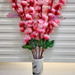 Enchanting Baby Pink Artificial Cherry Blossom Flower Bunch - Single Piece Pack for Graceful Décor, Without Vase, 55 Cm Long