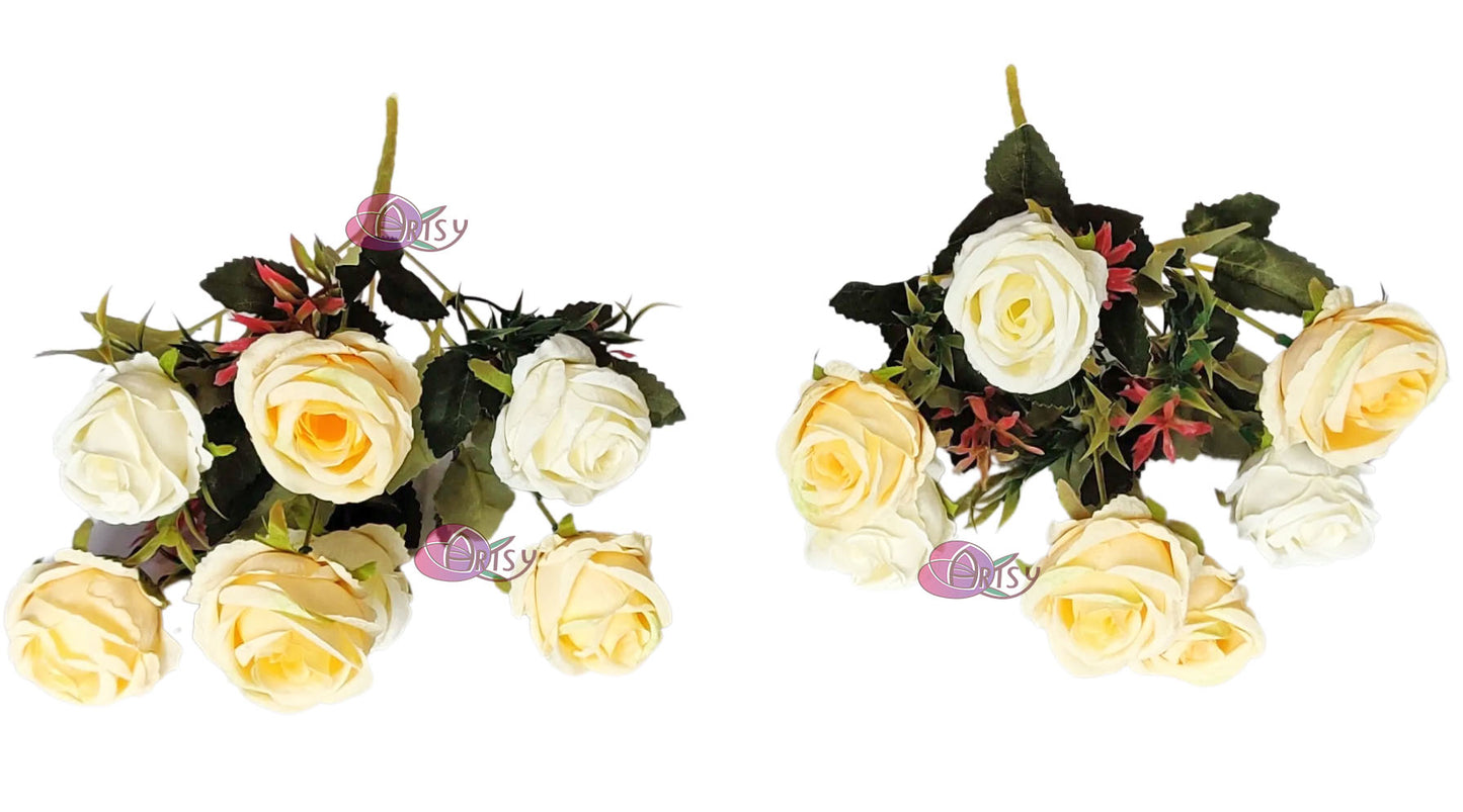 Forever Blooms: Lifelike Artificial Rose Flower For Vase Filler, Home Decoration, DIY craft And Many More, Combo pack of 2 Pieces, Without Vase