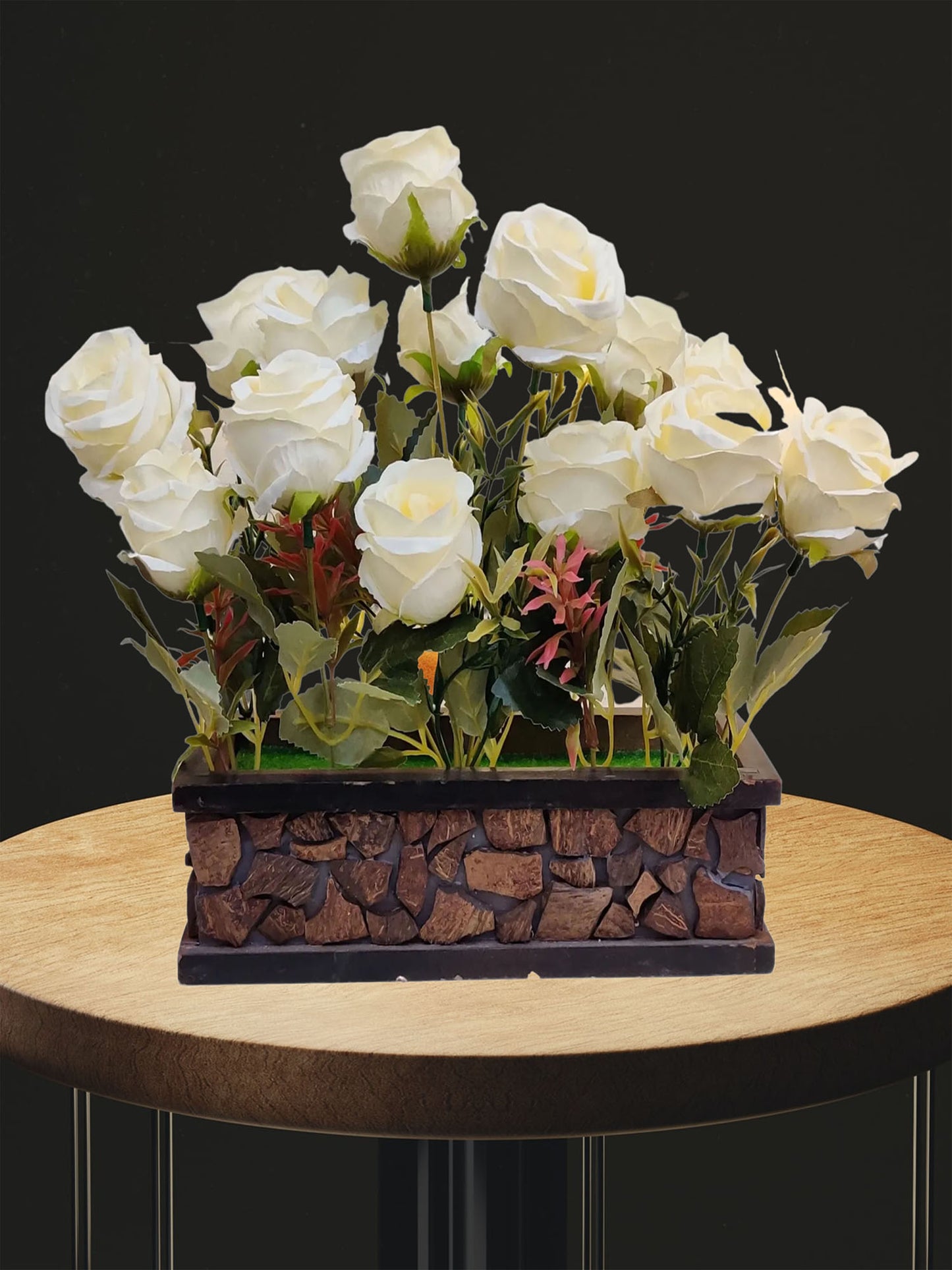 Elegant Artificial Flowers in Decorative Pot: Lifelike Beauty for Any Space