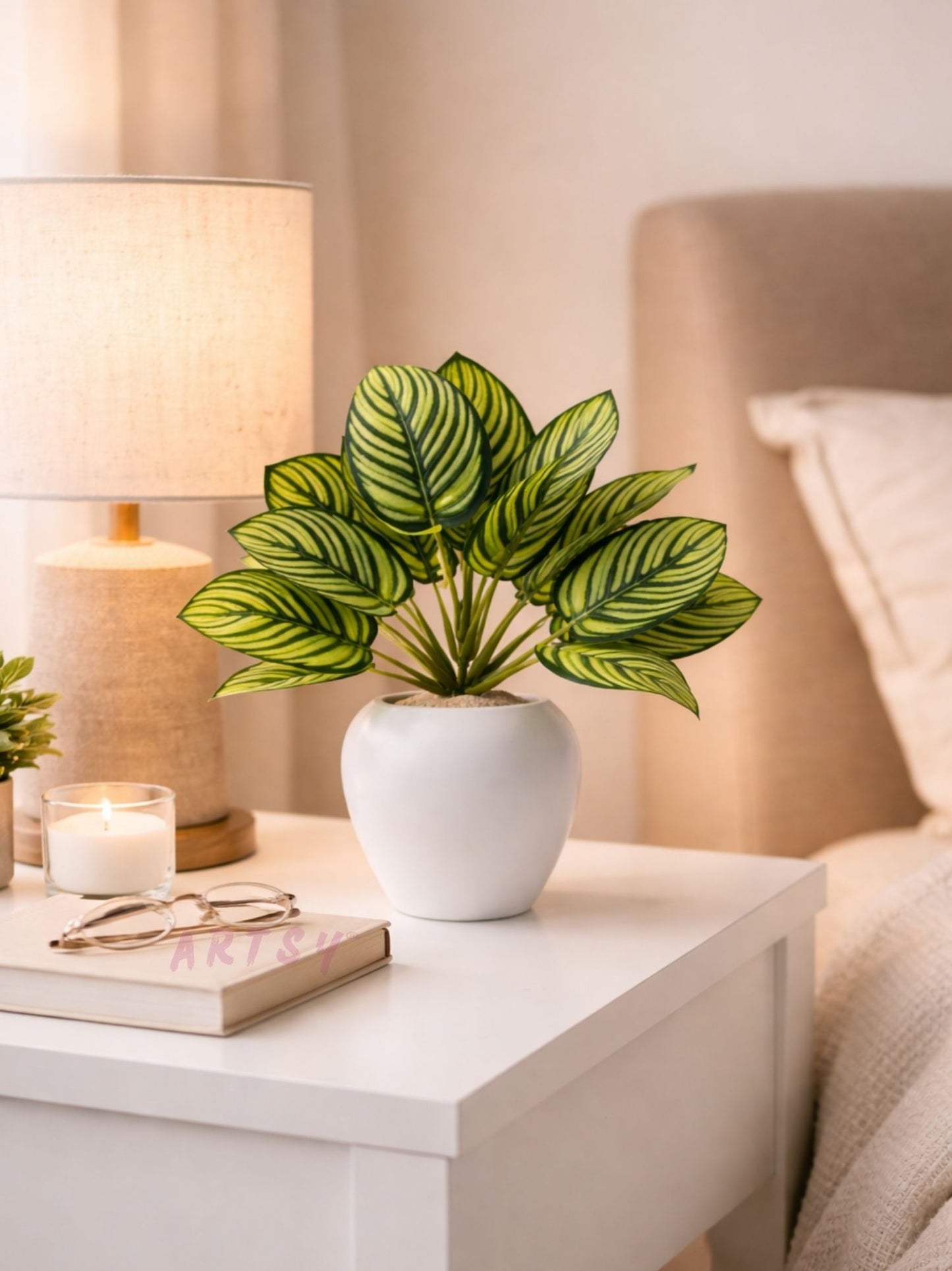 ARTSY Artificial Tabletop Potted Plant for Living Room & Office Decor, Pack of 1 Piece