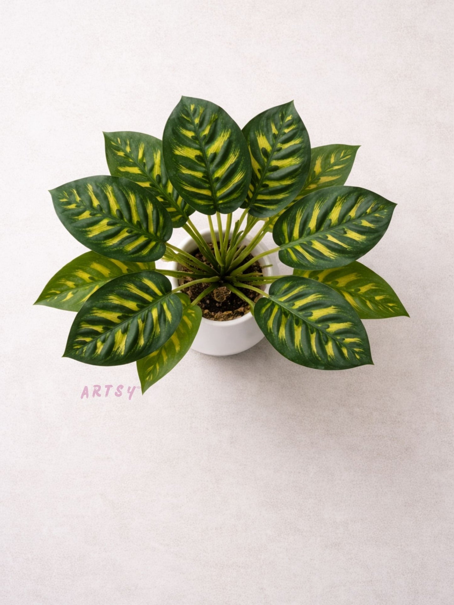 ARTSY Realistic Artificial Indoor Plant with Decorative Pot, Pack of 1