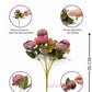 ARTSY Artificial Peony Flower Bunch with Greenery, Pink & Purple Faux Flowers for Home Decor