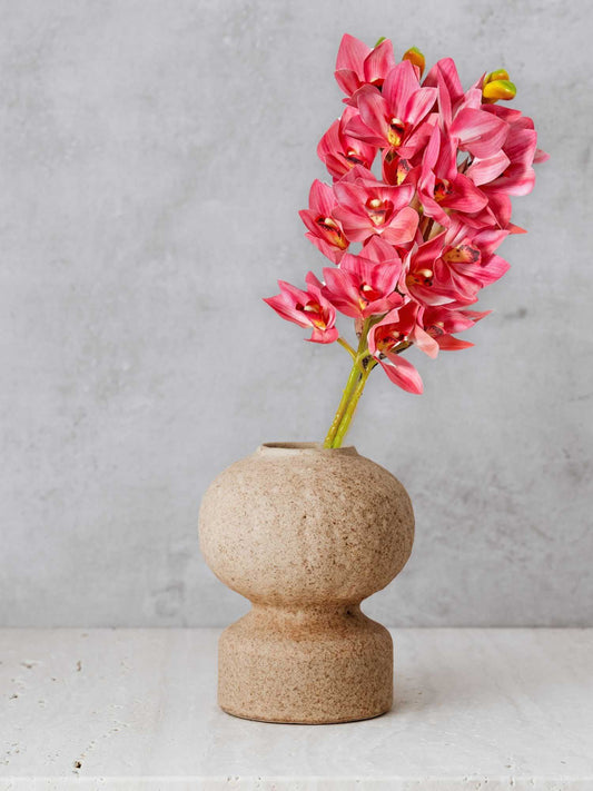 Artificial Flowers for decoration orchid flower bunch/stick for vase/pot, home/office decor, gift, artificial plant, Craft, Without Vase, Pack of 1 piece, 76 cm height, Pink