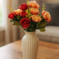 Luxury Artificial Rose Flower Bunch for Home & Wedding Decor, Pack of 1, Maroon Multi