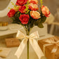Luxury Artificial Rose Flower Bunch for Home & Wedding Decor, Pack of 1, Maroon Multi