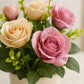Blush Rose Artificial Flower Vase for Home Decor, Pack of 1, Purple