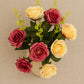 Elegant Faux Rose Flower Arrangement for Home & Office – Pack of 1, Multi