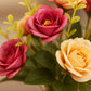 Elegant Faux Rose Flower Arrangement for Home & Office – Pack of 1, Multi