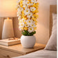 Luxury White & Yellow Artificial Cherry blossom Pot | Stylish Home Decoration, Pack of 1