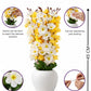 Luxury White & Yellow Artificial Cherry blossom Pot | Stylish Home Decoration, Pack of 1