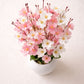 Luxury Artificial Sakura Blossom Flower Pot Arrangement, Pack of 1