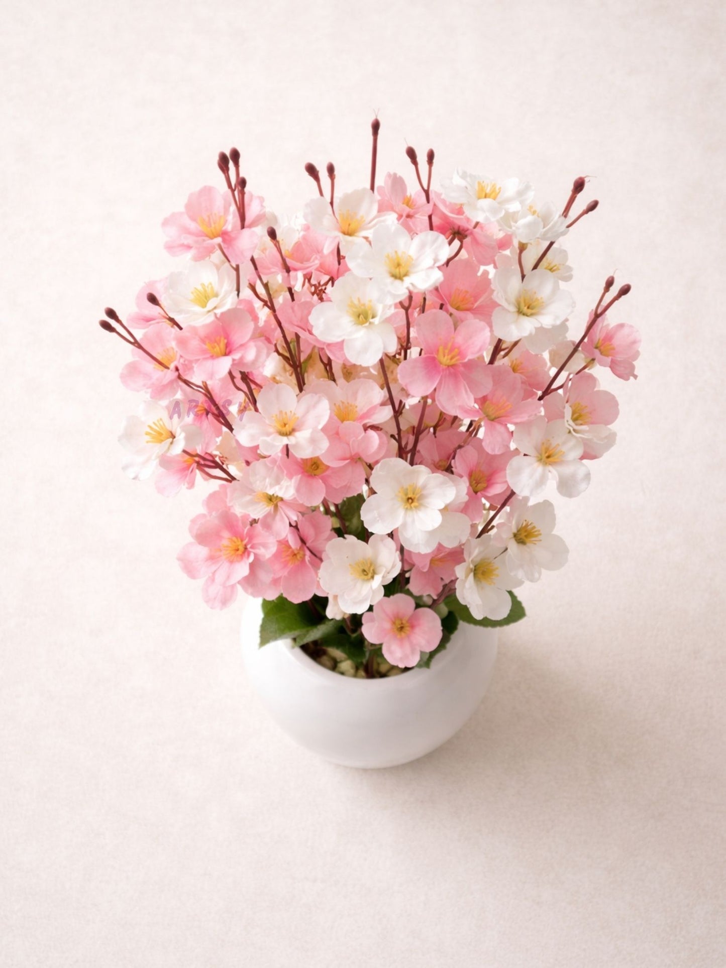 Luxury Artificial Sakura Blossom Flower Pot Arrangement, Pack of 1