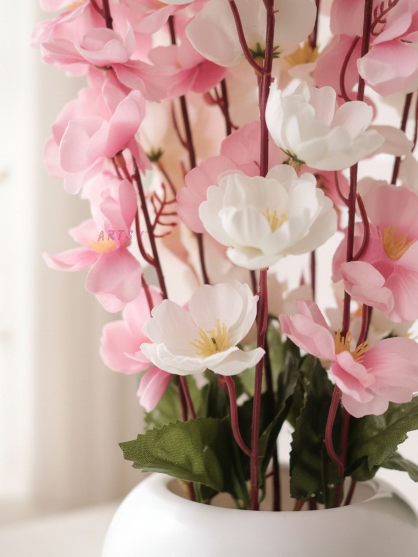 Luxury Artificial Sakura Blossom Flower Pot Arrangement, Pack of 1
