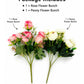 ARTSY Artificial Rose & Peony Flower Bunch Combo Pack of 2 | Realistic Faux Flowers for Home Decor, Vase Decoration, Wedding, Office & Living Room