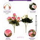 ARTSY Artificial Rose & Peony Flower Bunch Combo Pack of 2 | Realistic Faux Flowers for Home Decor, Vase Decoration, Wedding, Office & Living Room