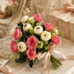 ARTSY Artificial Rose & Peony Flower Bunch Combo | Realistic Silk Flowers for Home Decoration, Living Room, Office, Wedding & Table Decor | Pack of 2