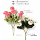 ARTSY Artificial Rose & Peony Flower Bunch Combo | Realistic Silk Flowers for Home Decoration, Living Room, Office, Wedding & Table Decor | Pack of 2