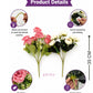 ARTSY Artificial Rose & Peony Flower Bunch Combo | Realistic Silk Flowers for Home Decoration, Living Room, Office, Wedding & Table Decor | Pack of 2
