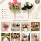 ARTSY Artificial Rose Flower Bunch (Pack of 2) | Real Touch Faux Flowers for Home Décor, Living Room, Office, Wedding, Vase Arrangement & Table Centerpiece | Pink & White