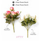 ARTSY Artificial Rose Flower Bunch (Pack of 2) | Real Touch Faux Flowers for Home Décor, Living Room, Office, Wedding, Vase Arrangement & Table Centerpiece | Pink & White