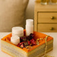 Decorative Orange Gift Basket Tray for Cosmetics, Jewelry and Chocolates
