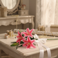 ARTSY Faux Pink Lily Flower Stem | Home & Office Decor, Pack of 1