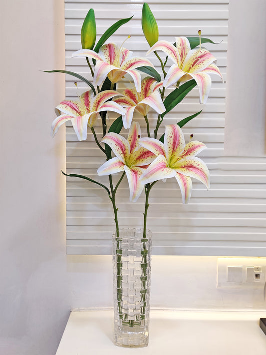 ARTSY® Rainbow Bliss: Multi-Color Lily Flower Stick - Vibrant and Lifelike Blooms For Home Decoration, Vase Filler, Office Décor, Gifting, DIY Craft, Pack of 1 Piece