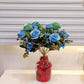 ARTSY® artificial flower for decoration, rose flower bunch, pack of 2 pieces, blue