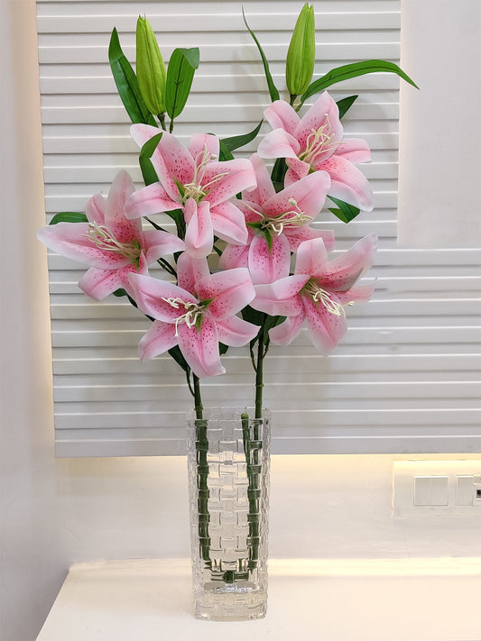 ARTSY® Petal Perfection: Baby Pink Lily Flower Stick - Elegant and Lifelike Blooms For Home Decoration, Vase Filler, Office Décor, Gifting, DIY Craft, Pack of 1 Piece