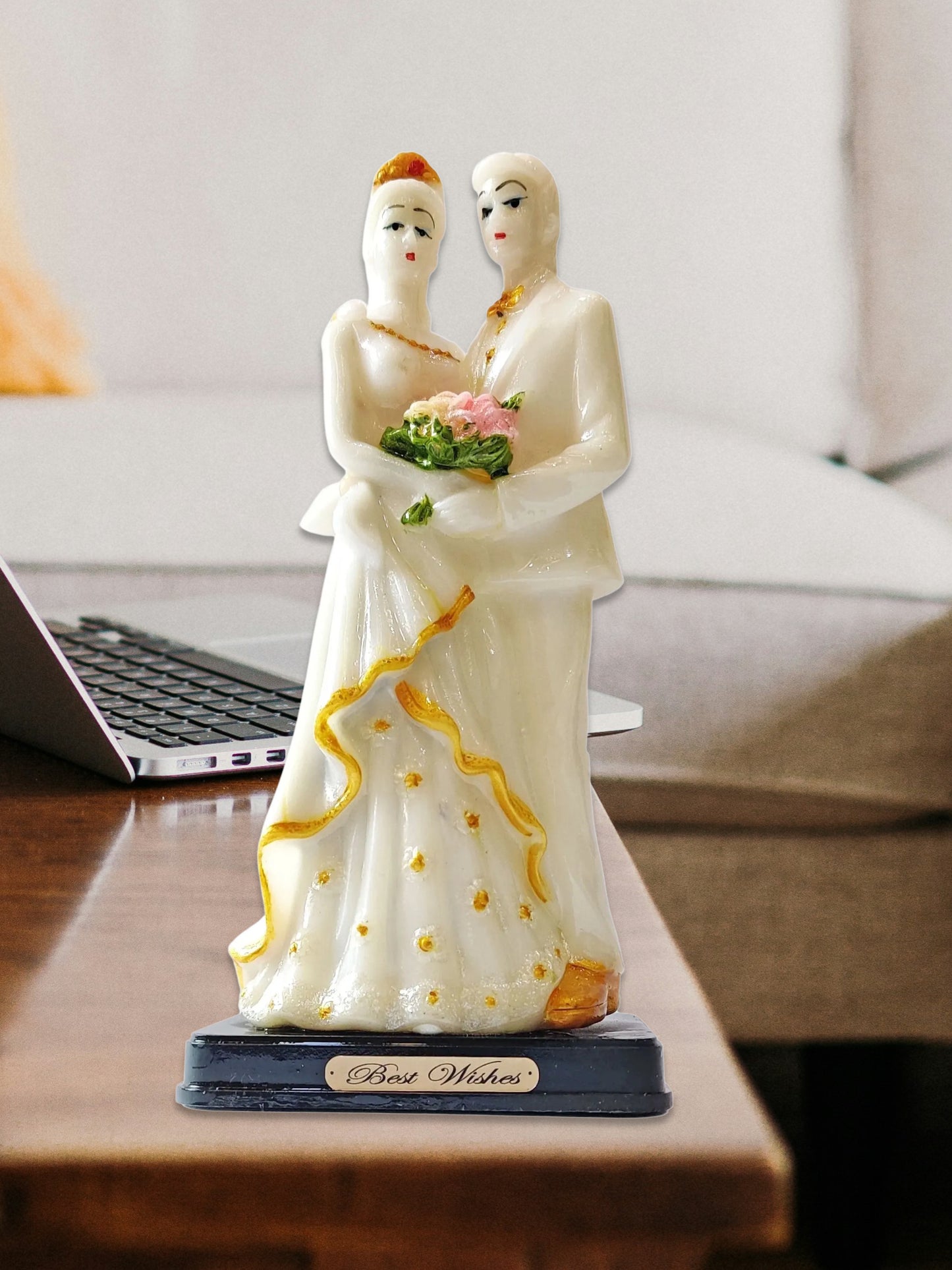 ARTSY® Pure Love: White Couple Statue showpiece for table top, gifting, white, 1 piece